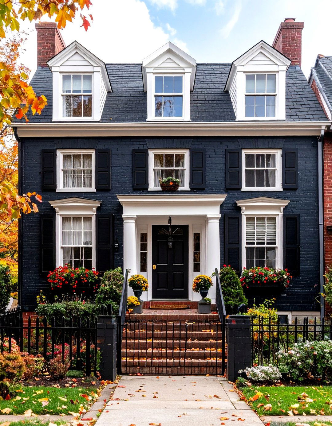 Colonial Black Brick Traditional Style - 24 Black Brick House Exteriors
