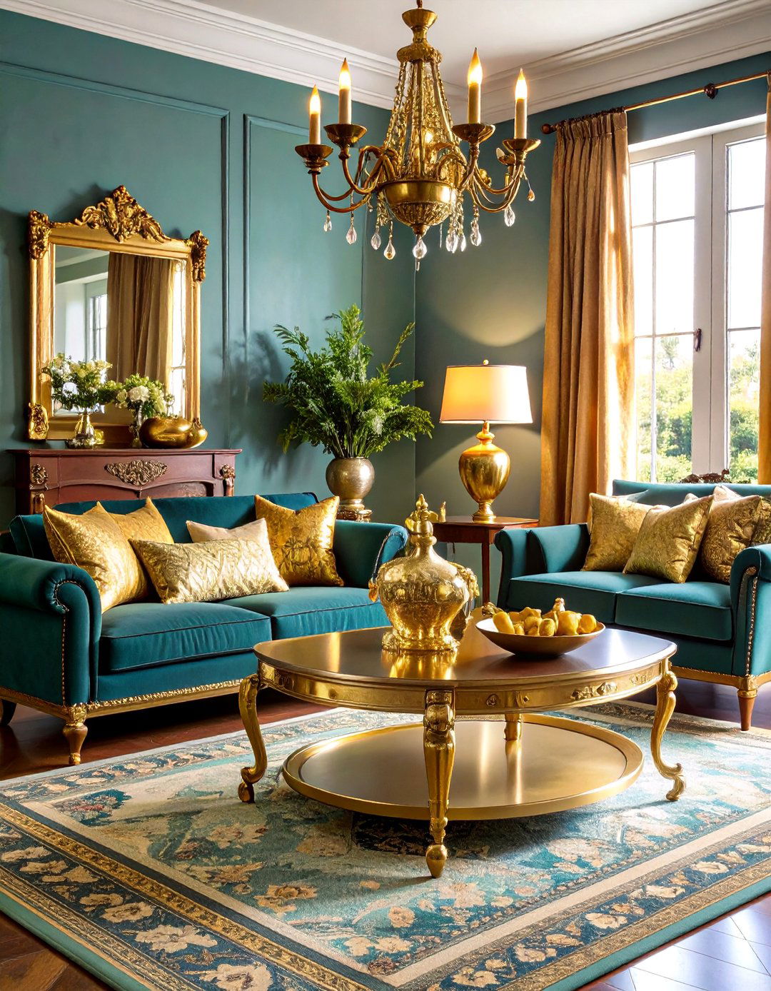 Colonial Brass Accent Living Room - 24 Colonial Living Room Ideas