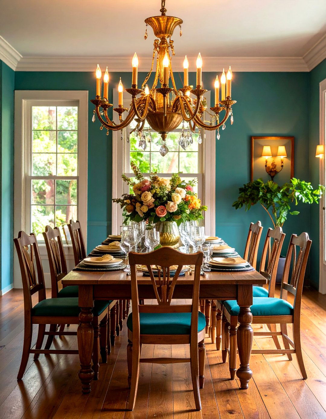 Colonial Chandelier Focal Point - 24 Colonial Dining Room Ideas