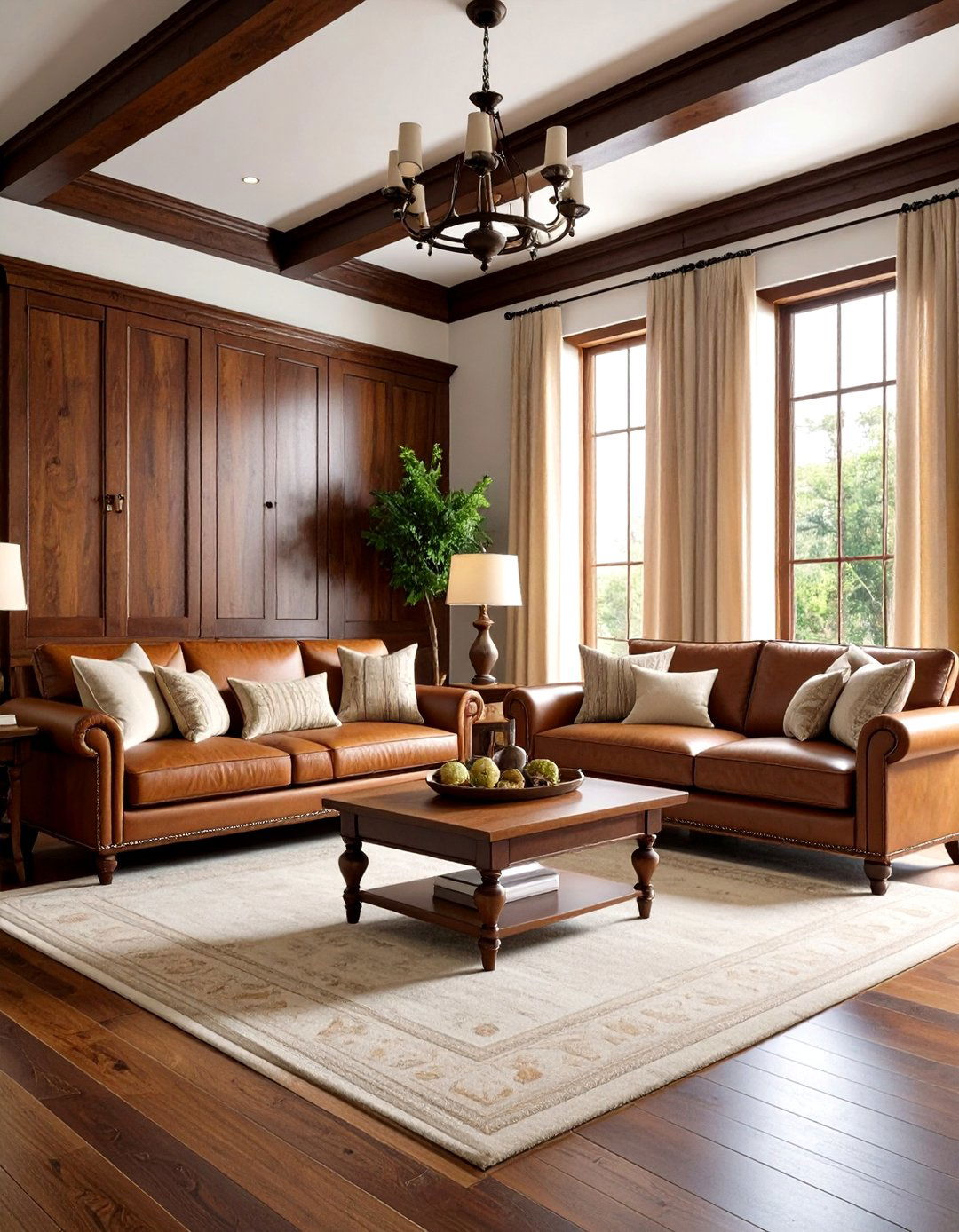 Colonial Dark Wood Living Room - 24 Colonial Living Room Ideas