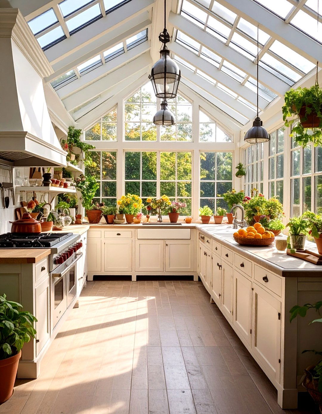 Colonial Revival Greenhouse Kitchen - 24 Greenhouse Kitchen Design Ideas