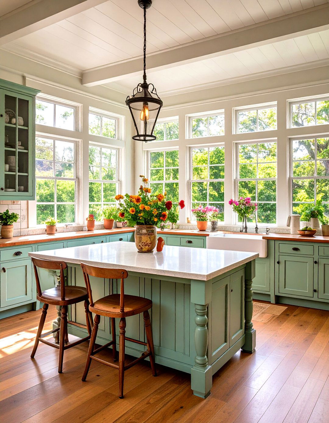 Colonial Revival Kitchen Sunroom - 24 Sunroom Kitchen Ideas