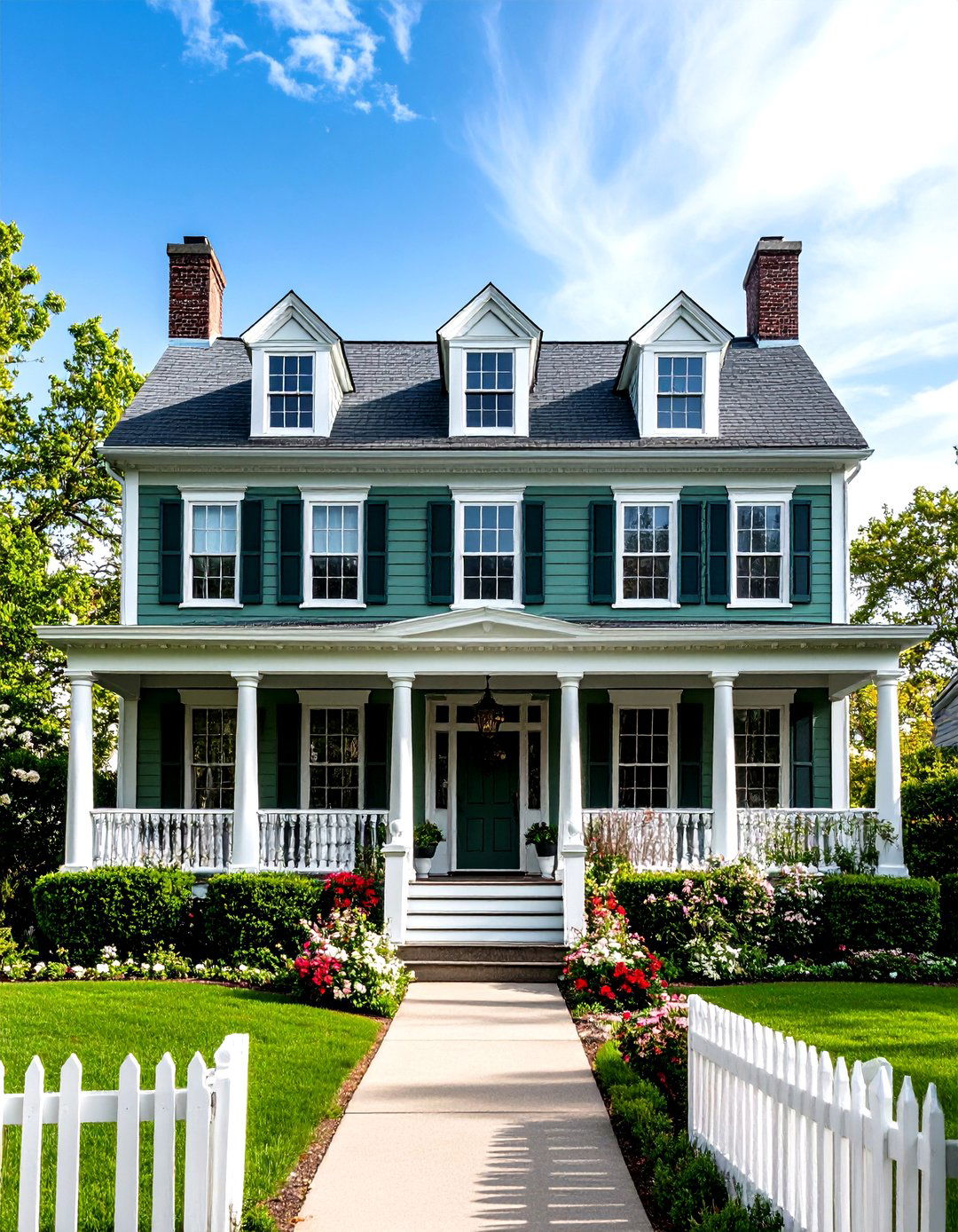 Colonial Revival Olive Green - 24 Olive Green House Exterior Ideas
