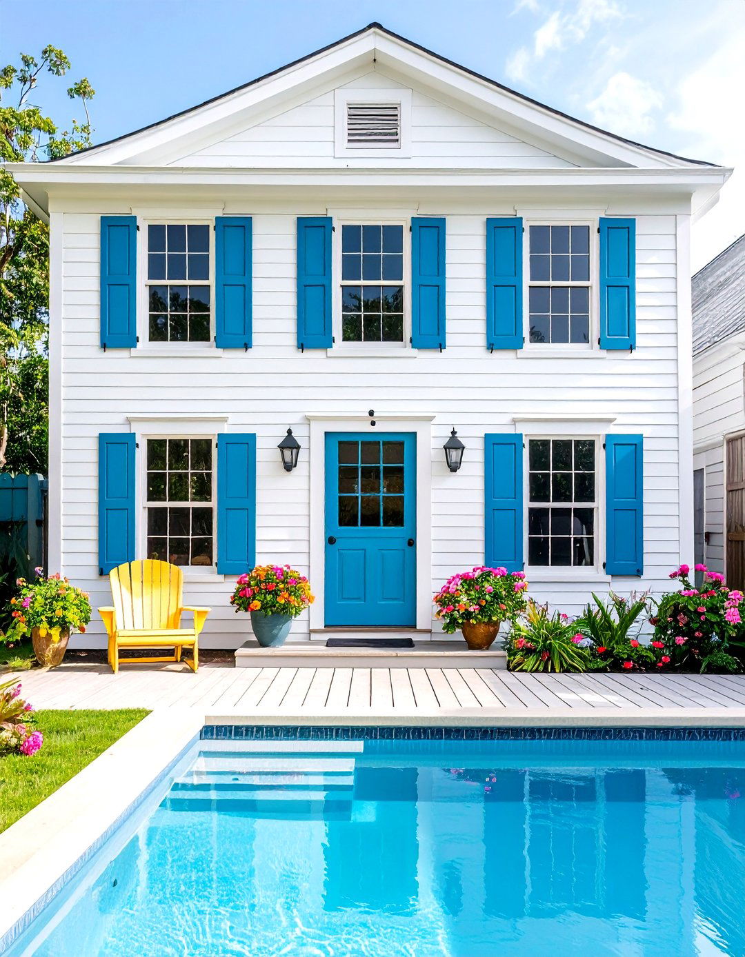 Colonial Revival Pool Shed - 24 Pool Shed Ideas