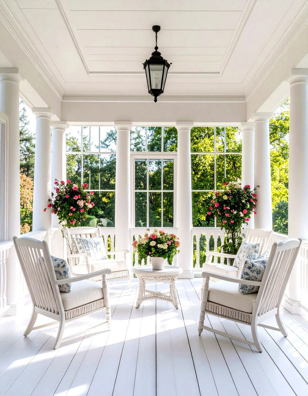 Colonial Revival Screened Veranda - 24 Small Screened-in Porch Ideas