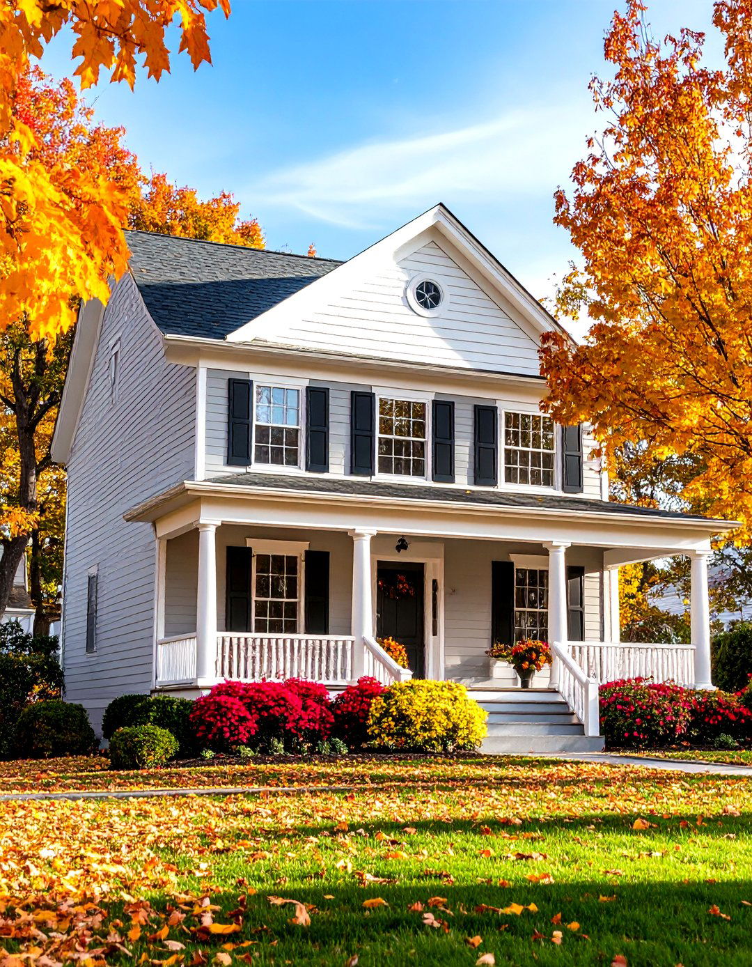 Colonial Style Light Grey Exterior - 24 Light Grey House With White Trim Design Ideas