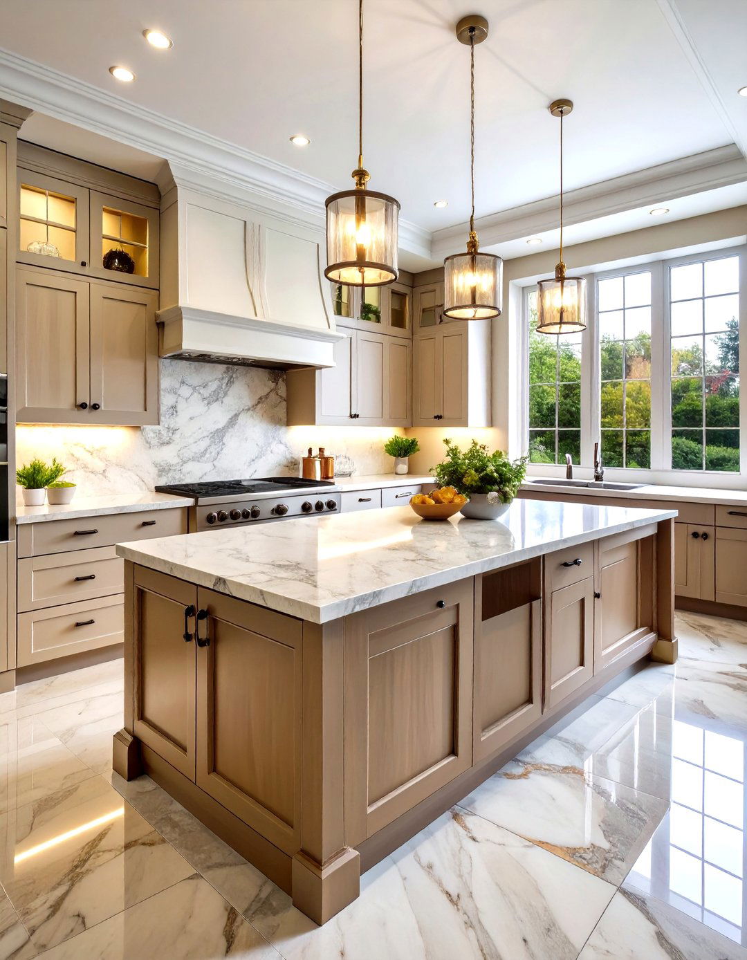 Colonial White Granite Elegance - 24 Granite Kitchen Countertop Ideas