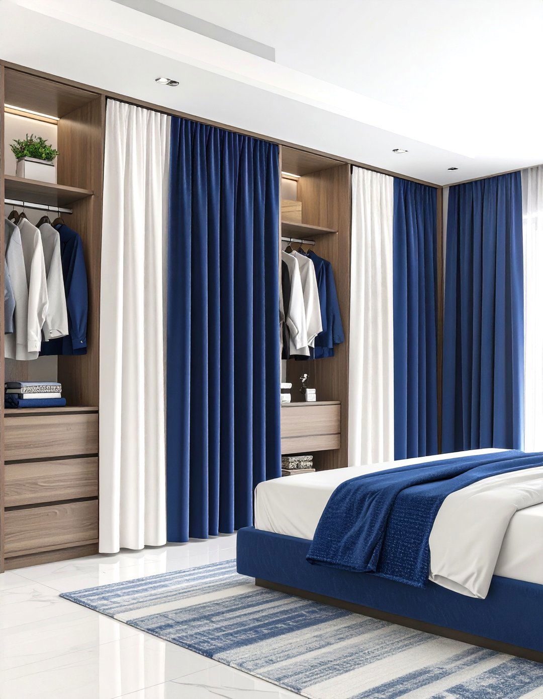 Color Block Modern Curtains - 24 closet curtain ideas