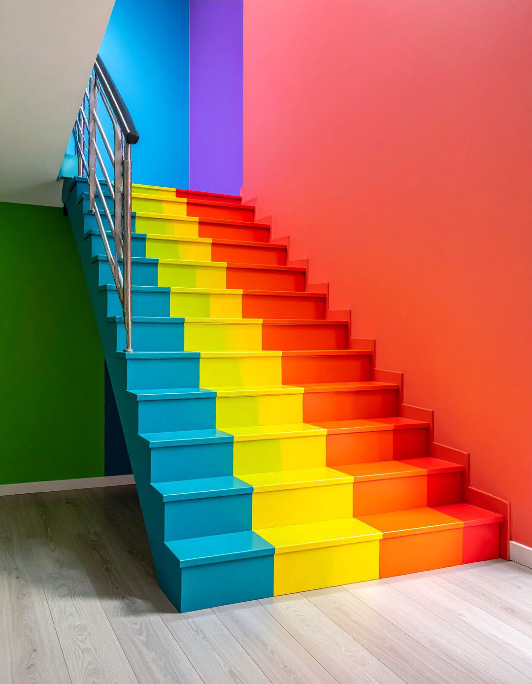 Color Blocked Designs - 24 Staircase Wall Ideas