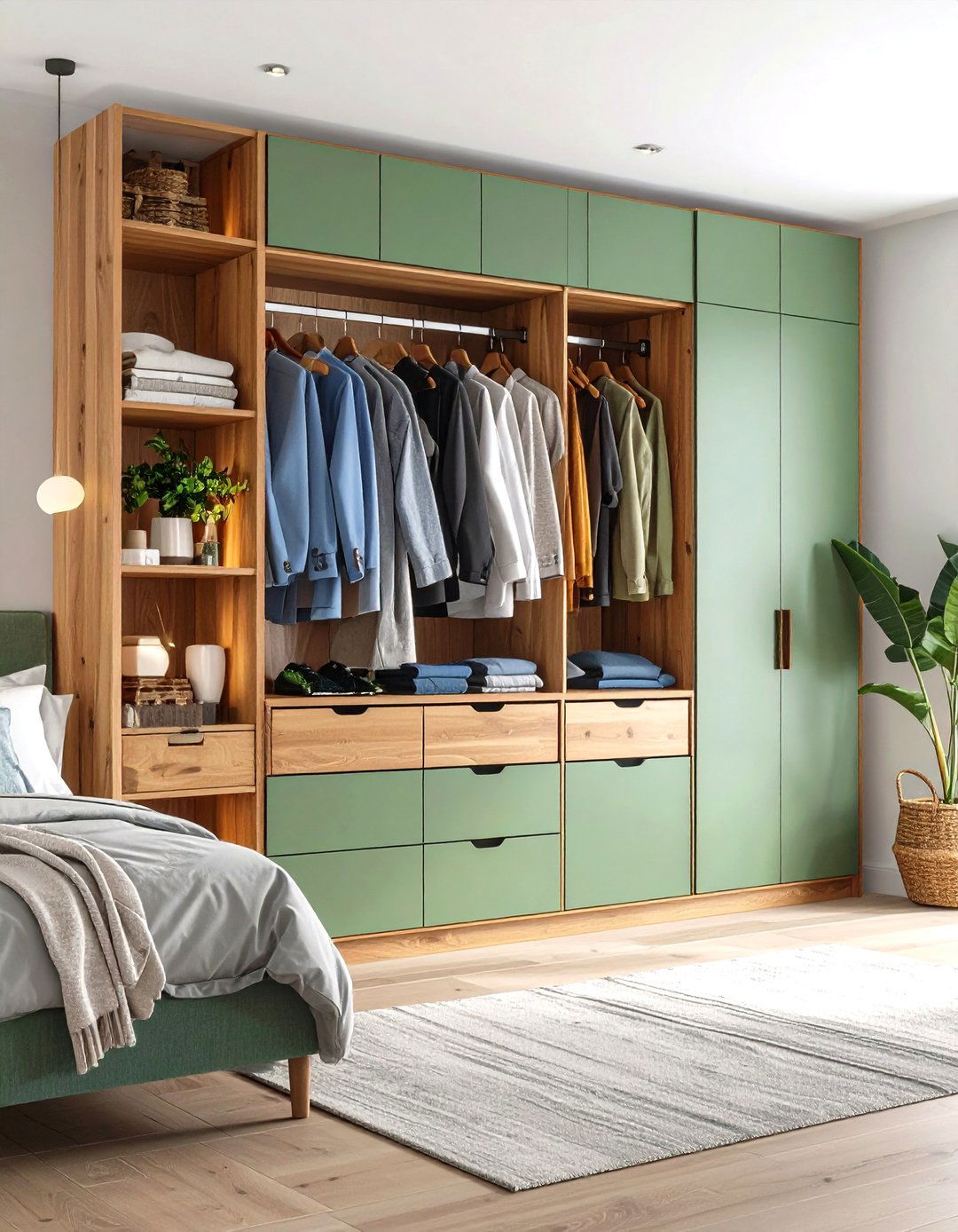 Color Blocked Modern Wardrobes - 24 Painted Furniture Ideas