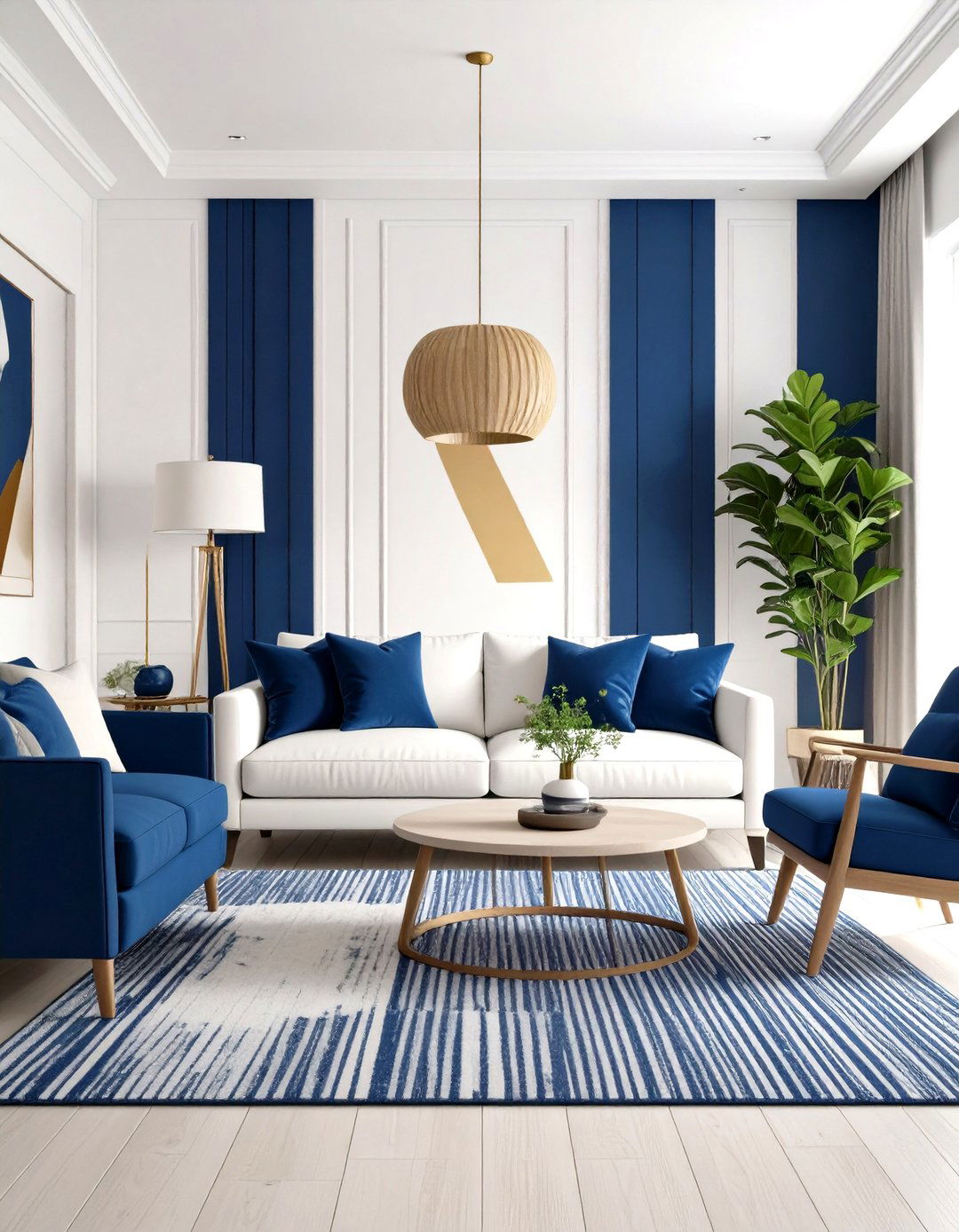 Color Blocked Paint Design - 24 living room wall decor ideas