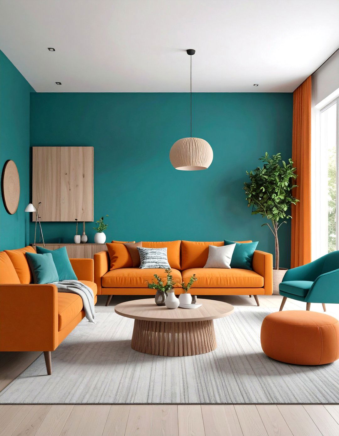 Color Blocking Scheme Applications - 24 Mid-Century Modern Living Room Ideas