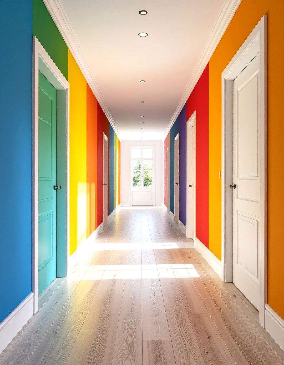 Color Blocking Techniques - 24 Narrow Hallway Ideas