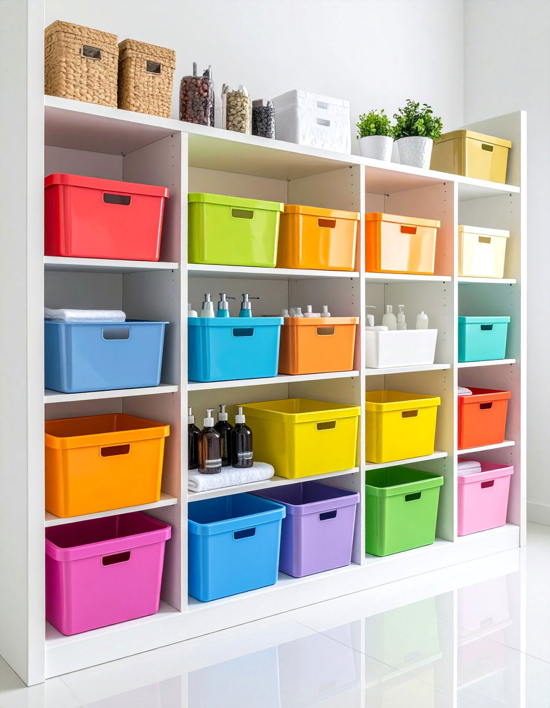Color Coded Organization Container Systems - 24 Bathroom Cabinet Organization Ideas