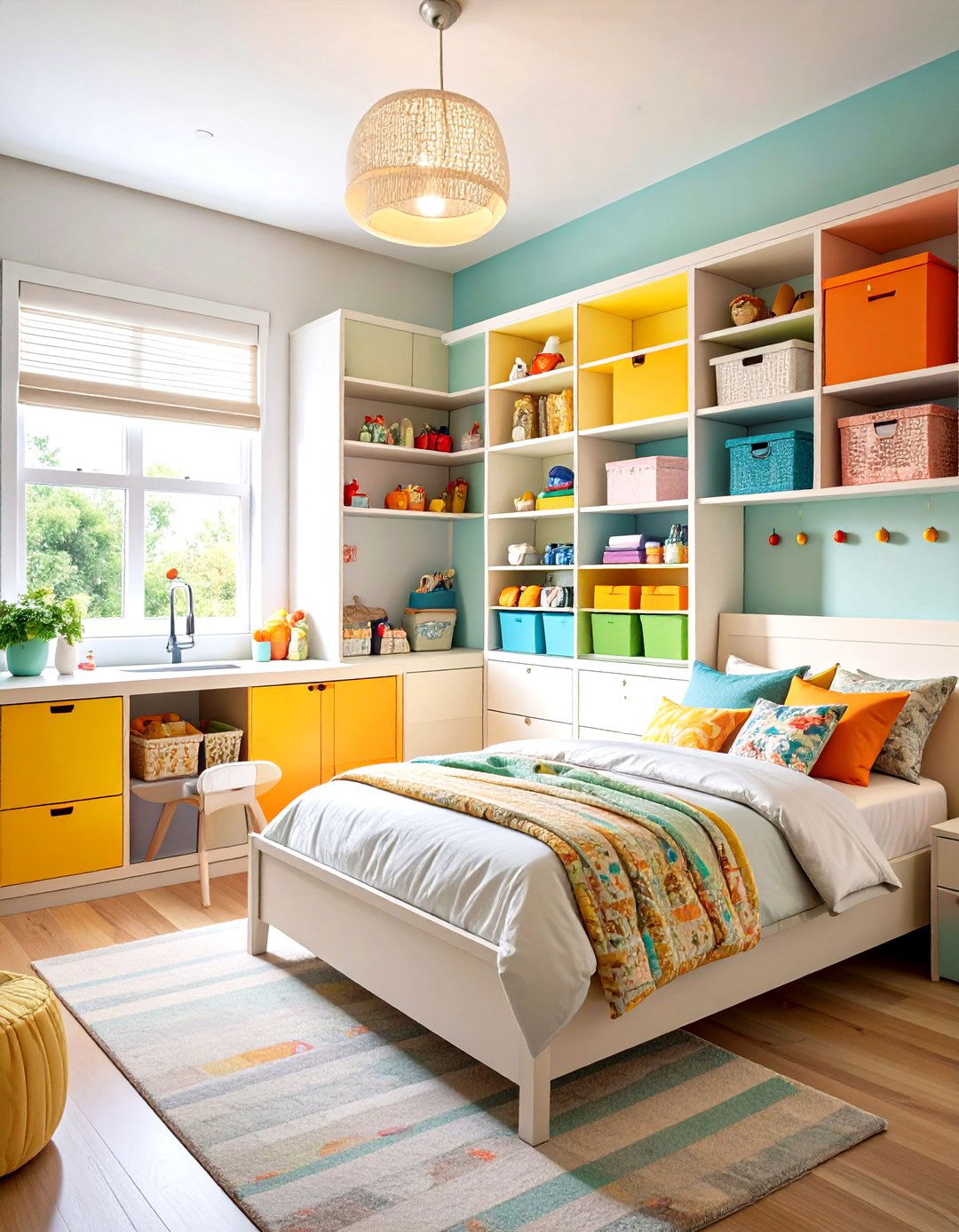 Color Coded Organization Systems - 24 basketball room decor ideas