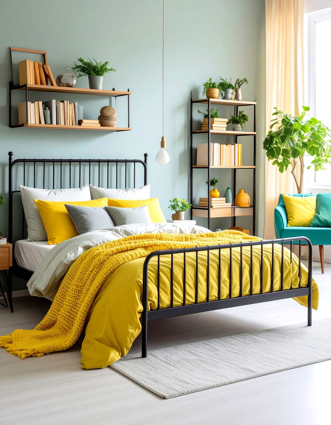 Color Coordinated Book Spine Display - 24 Bedroom Wall Decor Ideas