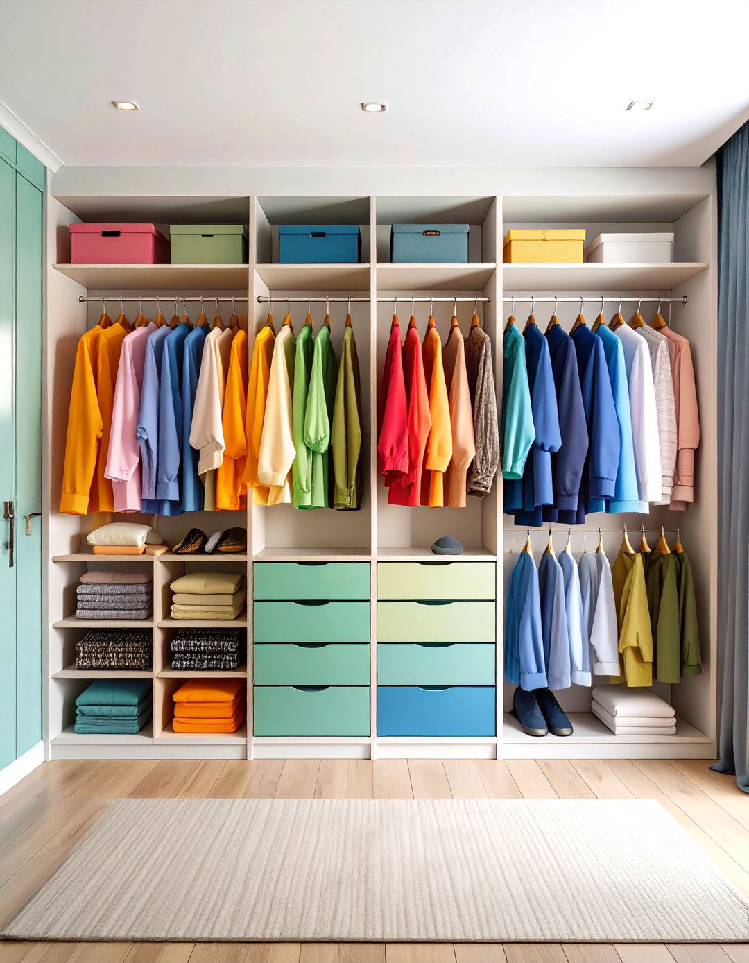 Color Coordinated Capsule Wardrobe - 24 Open Closet Ideas