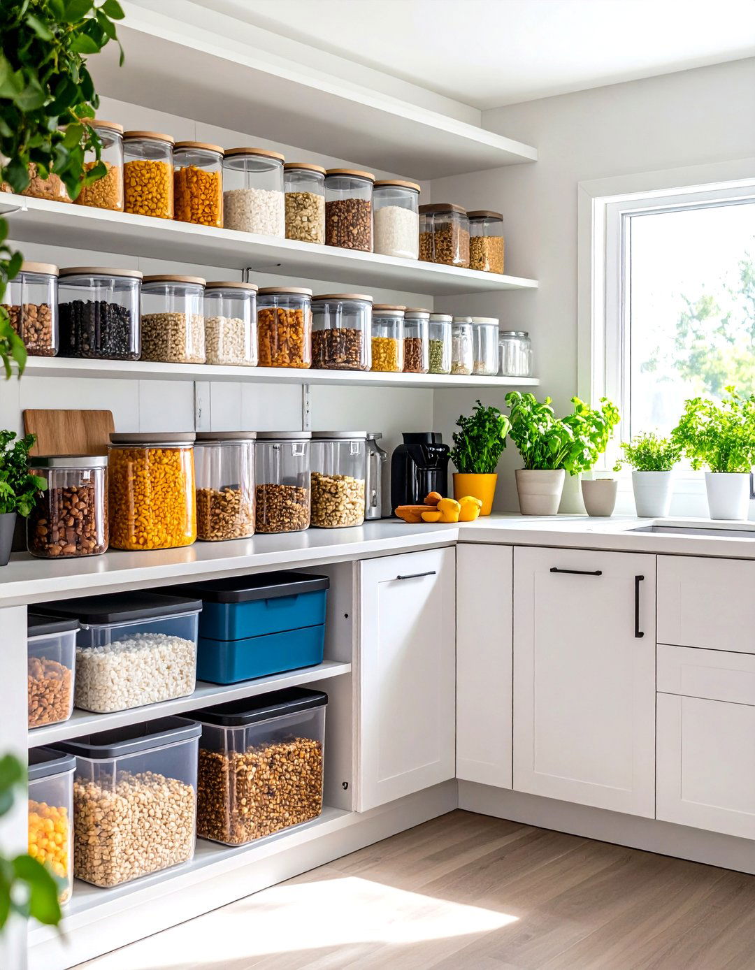 Color Coordinated Container Storage - 24 Mobile Home Kitchen Ideas