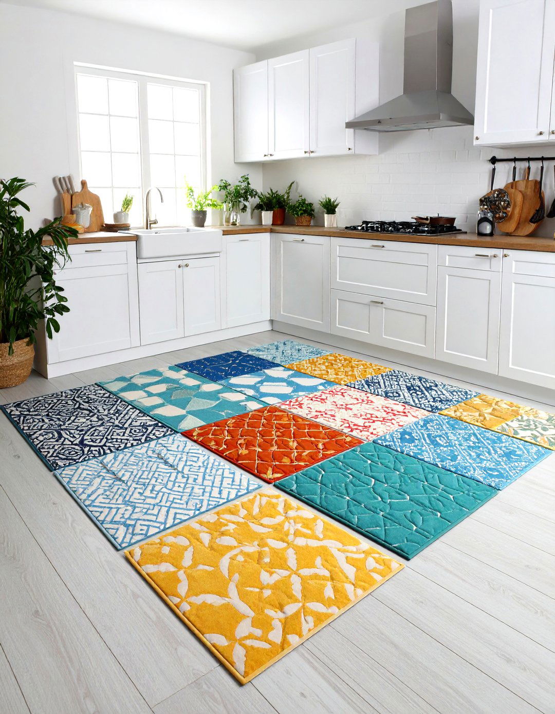 Color Coordinated Kitchen Mat Sets - 24 Kitchen Rug Ideas