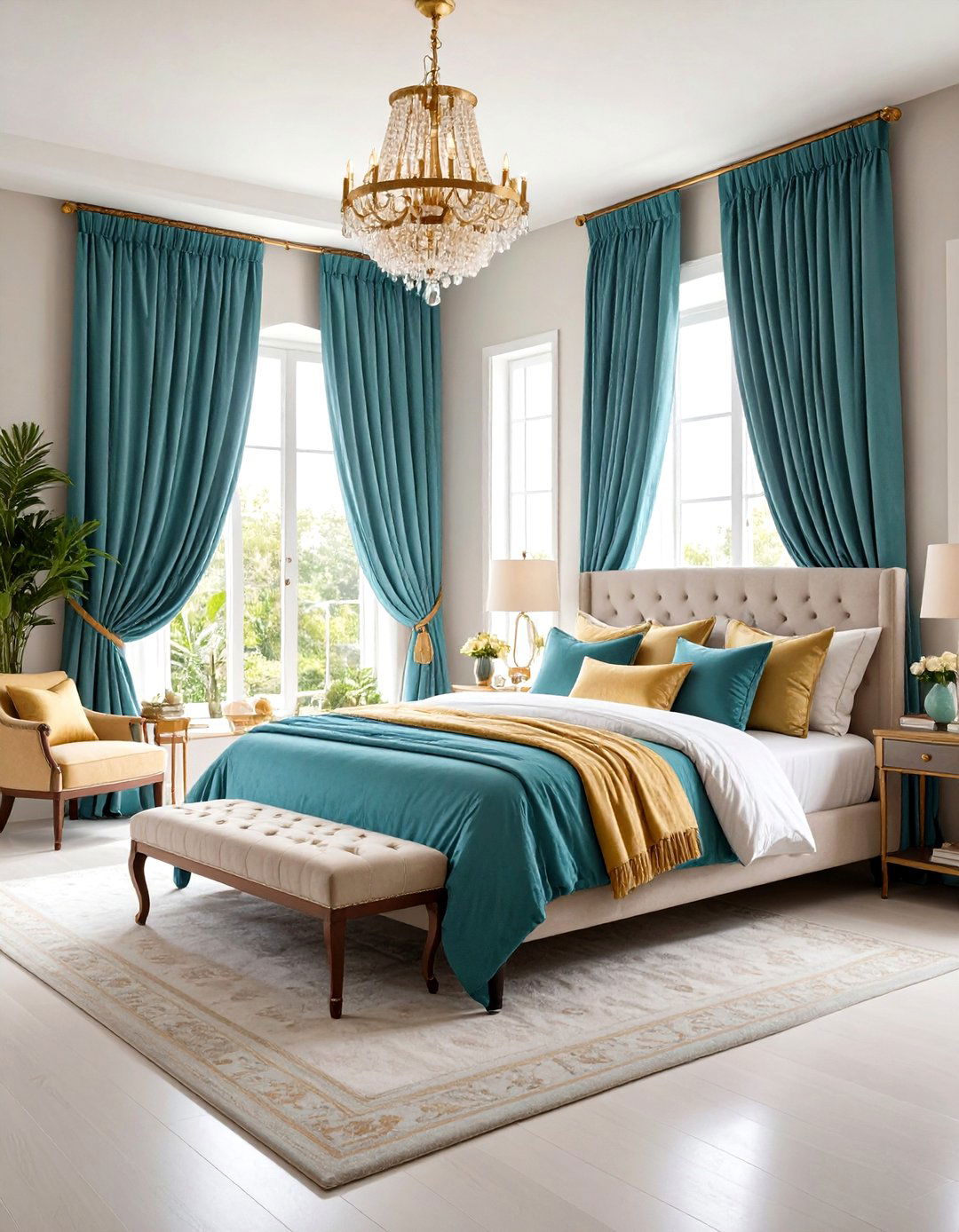 Color Coordinated Matching Bedroom Harmony - 24 Bedroom Curtain Ideas