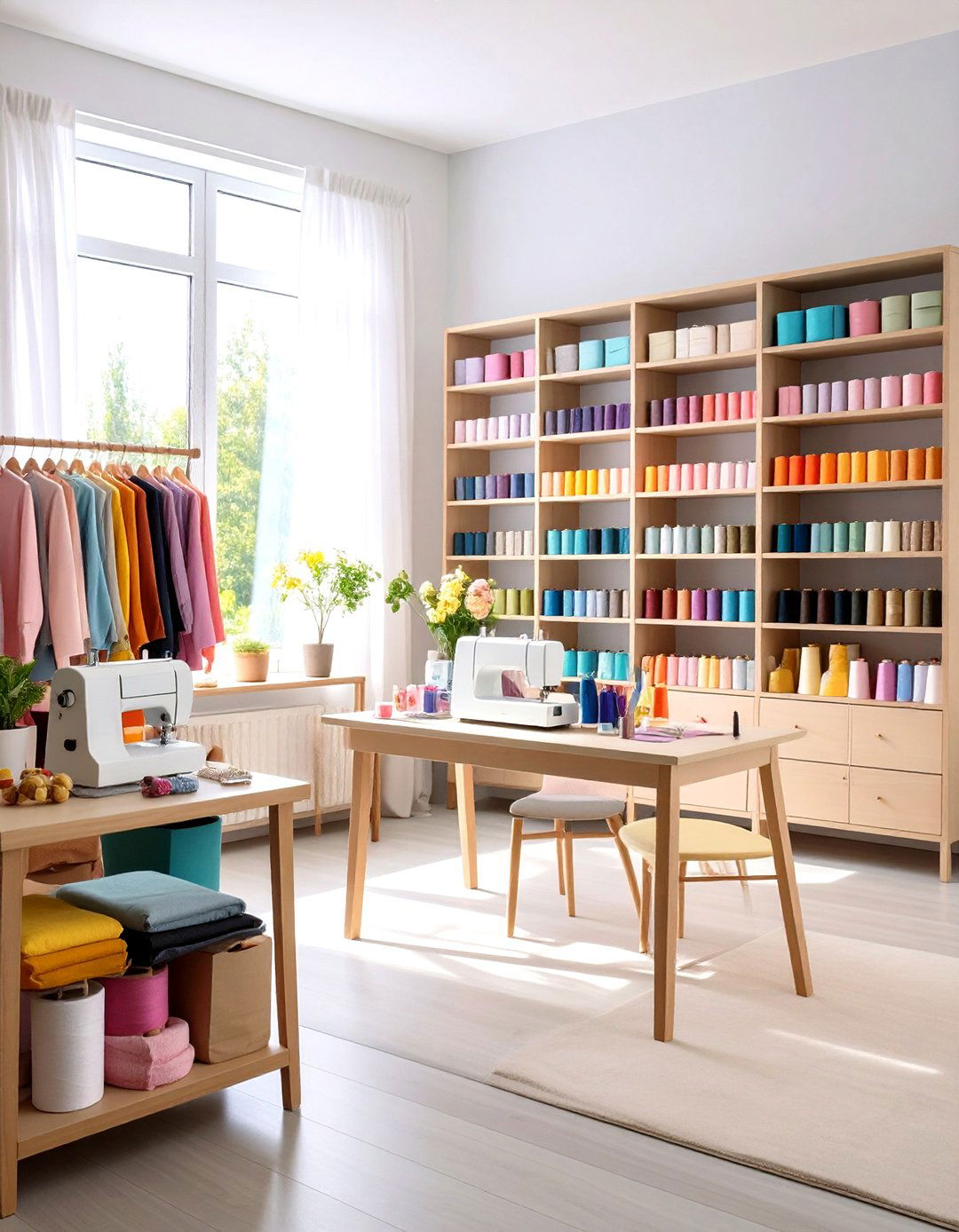 Color Coordinated Organization Systems - 24 Sewing Room Ideas
