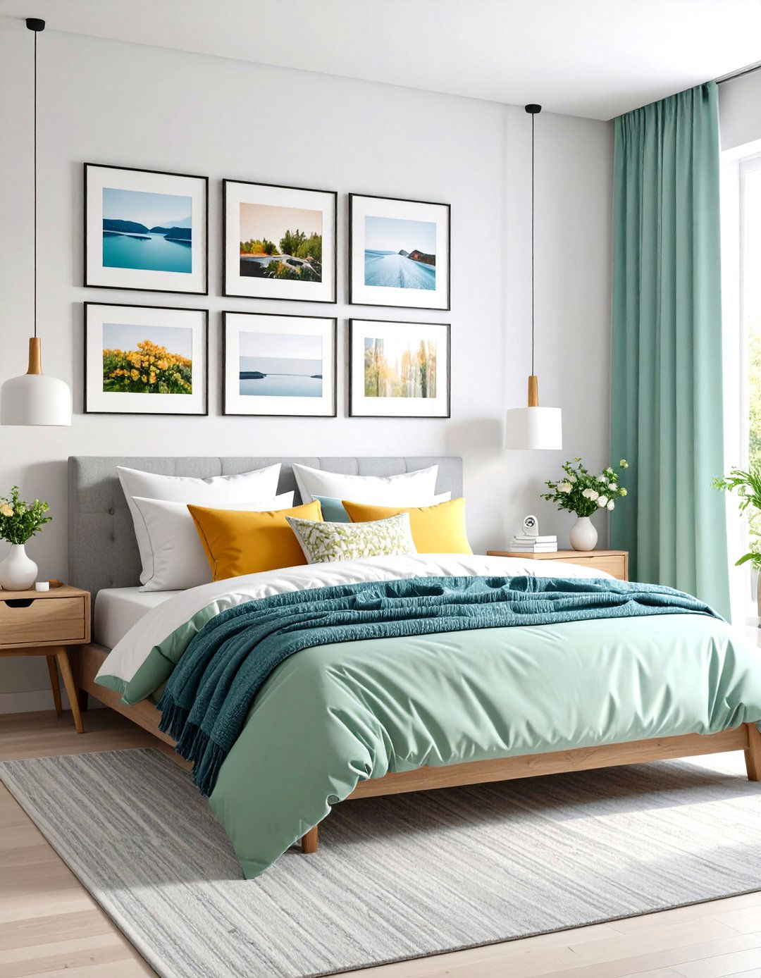 Color Coordinated Photo Arrangements - 24 Photo Wall Ideas