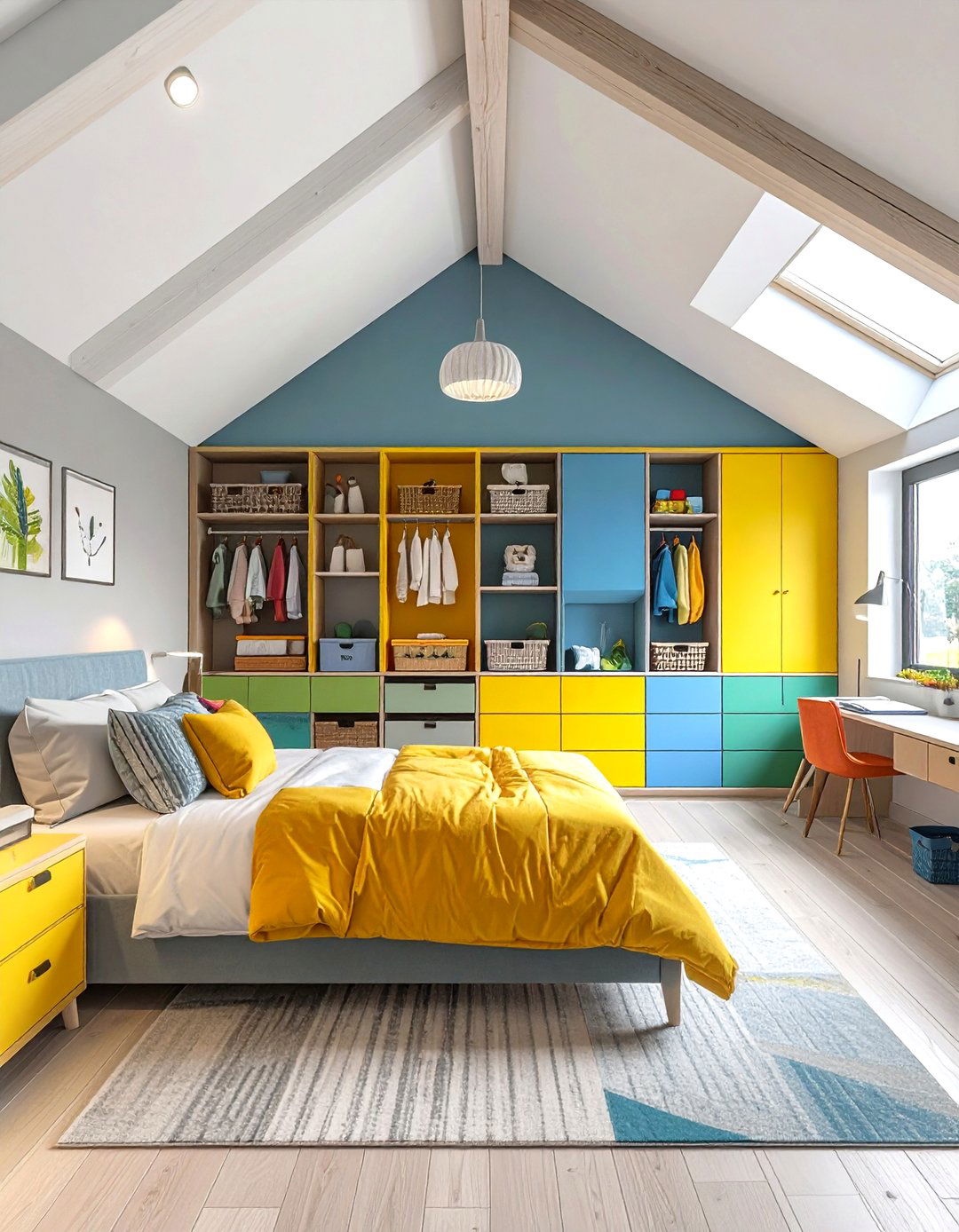Color Coordinated Storage Themes - 24 Sloped Ceiling Closet Ideas