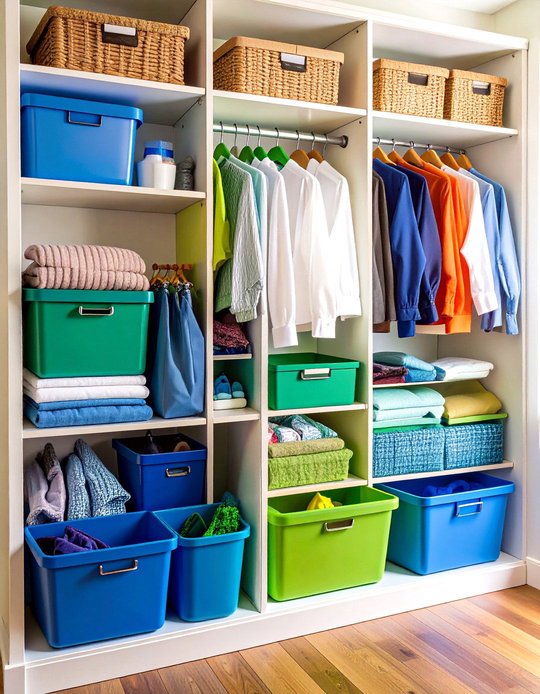 Color Coordinated Visual System - 24 Hall Closet Organization Ideas