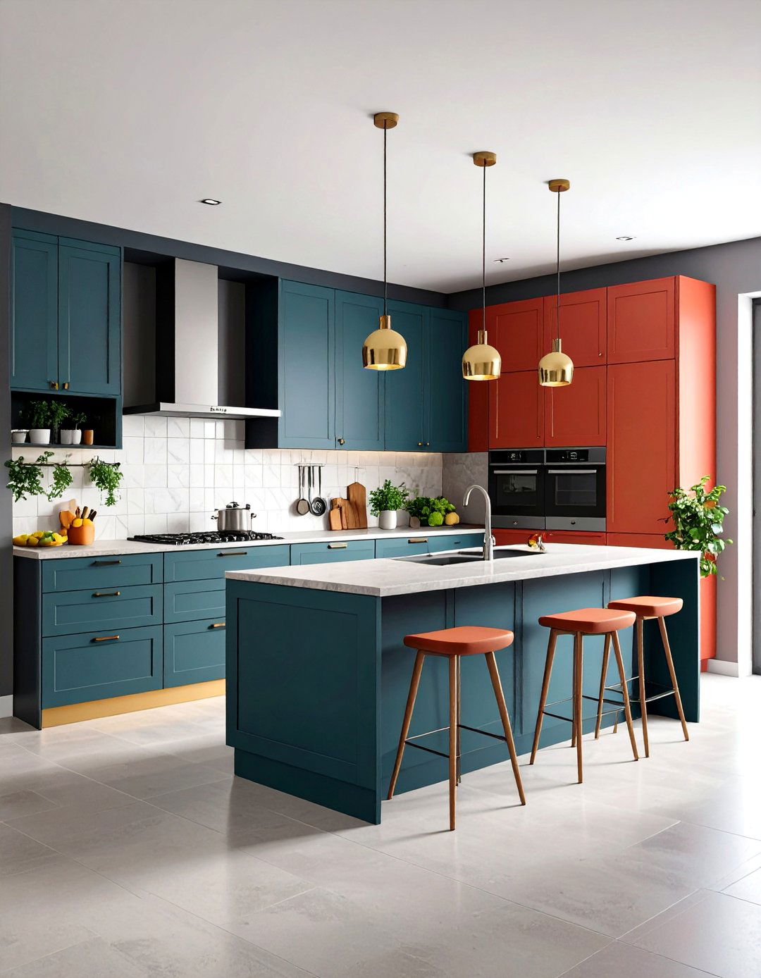Color Distribution Kitchen Balance Techniques - 24 Asymmetrical Balance Interior Design Ideas