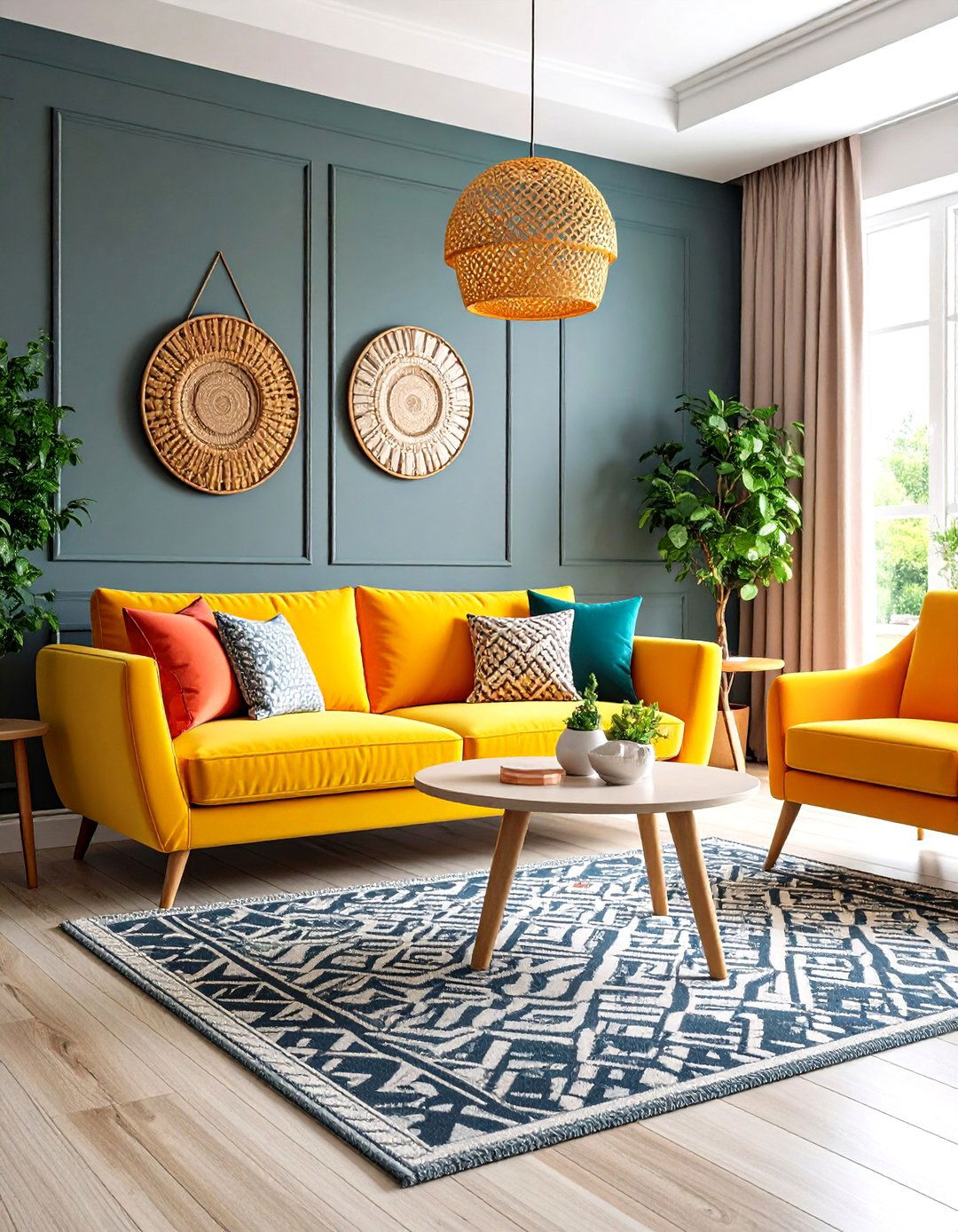 Color Drenched Bold Accent Approach - 24 Contrasting Living Rooms With Dark Grey Walls