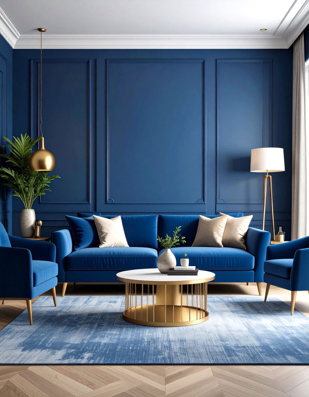 Color Drenched Monochrome - 24 Large Living Room Ideas