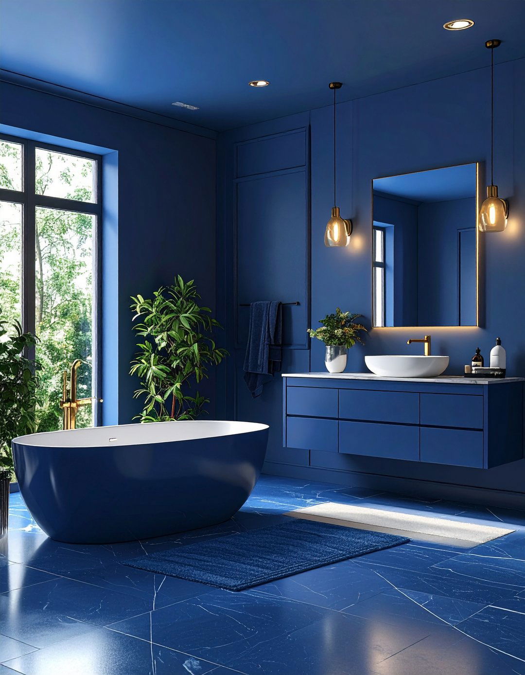 Color Drenching Bold Impact - 24 Quirky Bathroom Ideas