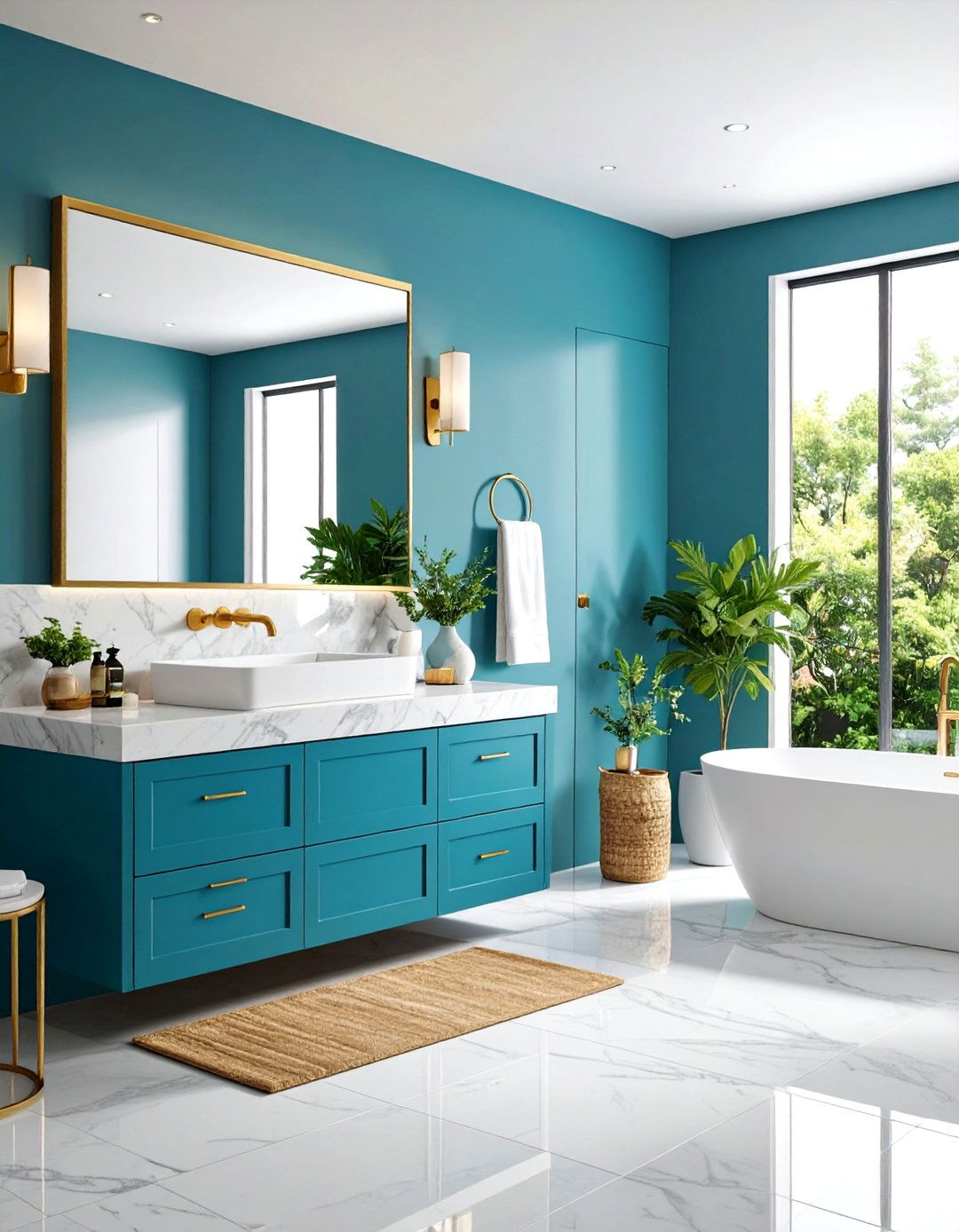 Color Matched Backsplash Continuity - 24 Bathroom Countertop Ideas