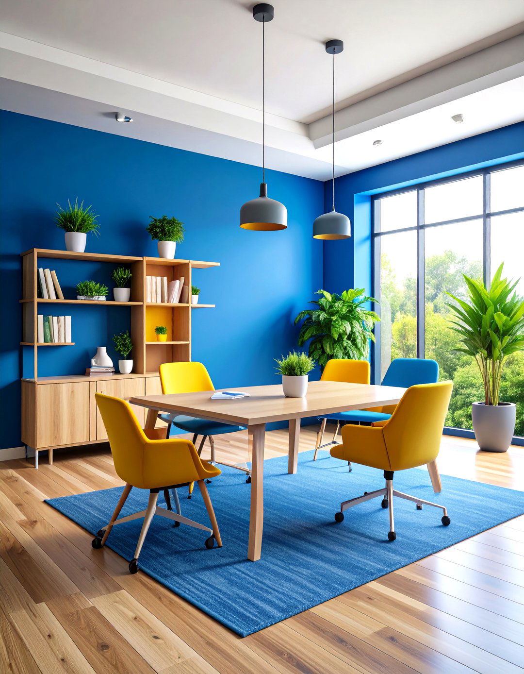 Color Psychology Workspace - 24 Modern Home Office Ideas