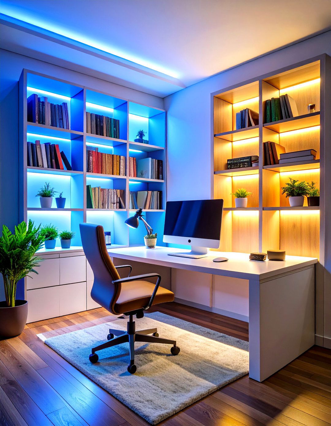 Color Temperature Adjustable Bookshelf Lighting - 24 Bookshelf Lighting Ideas