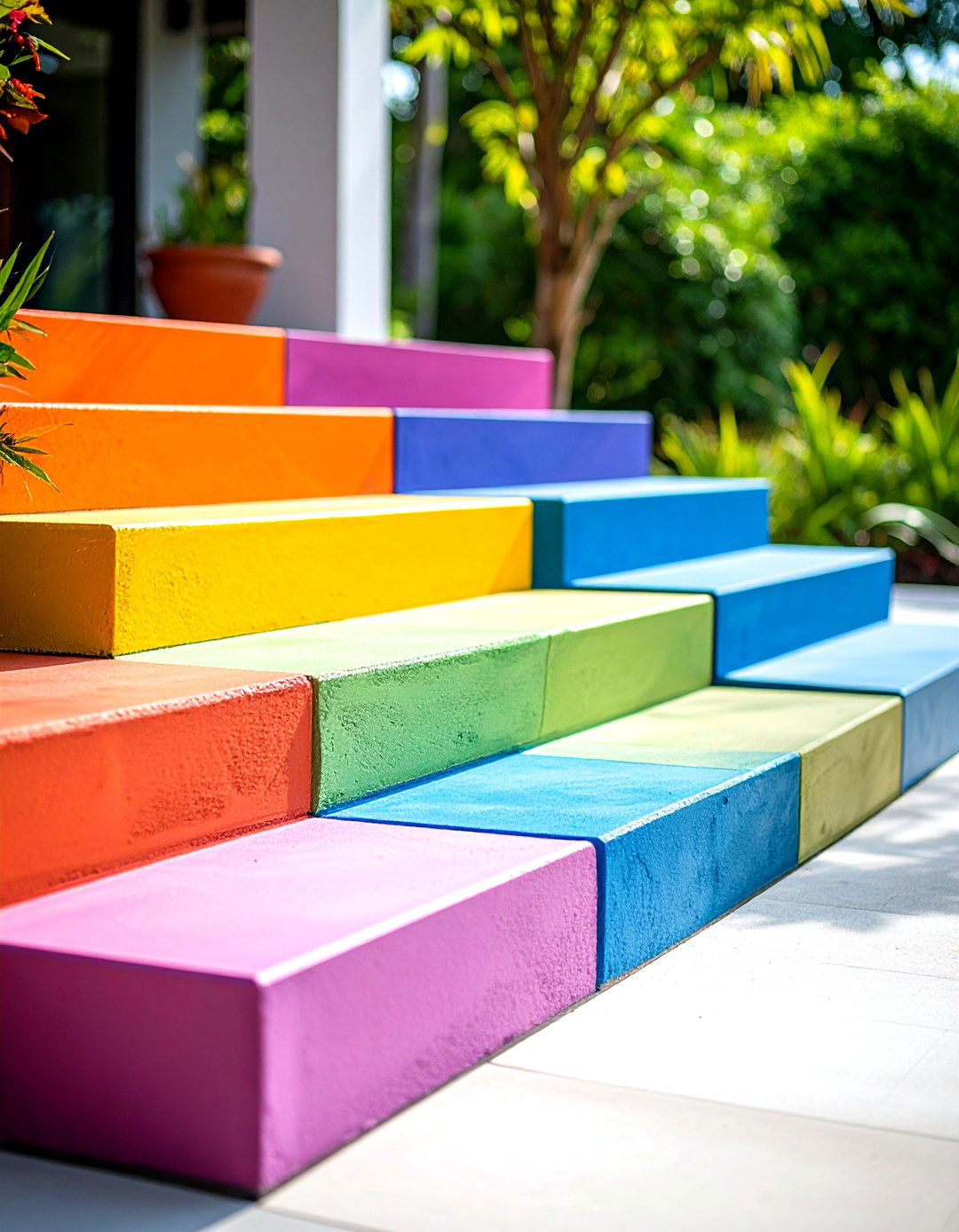 Colored Concrete Patio Steps - 24 Patio Steps Ideas