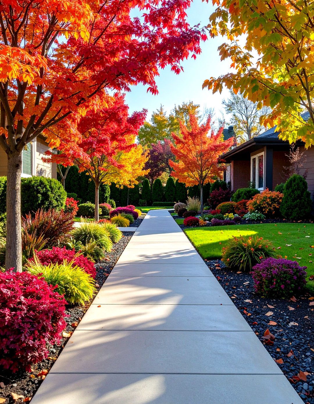 Colored Concrete Walkway with Integral Pigments - 24 Concrete Walkway Ideas