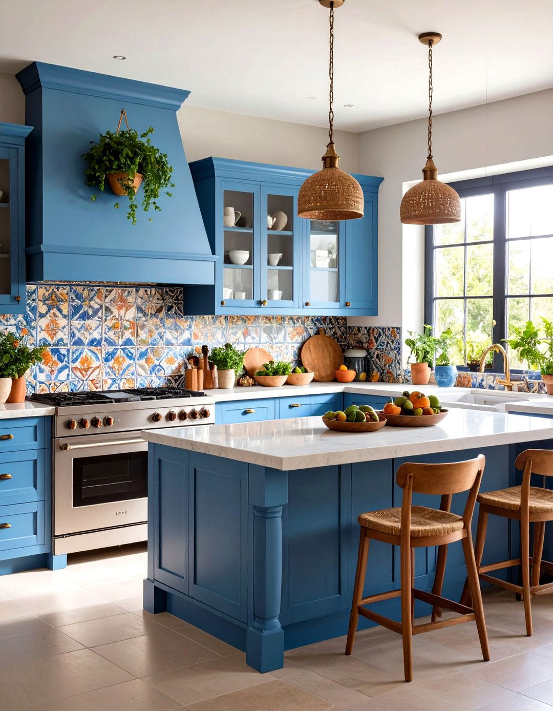 Colorful Ceramic Tile Backsplash - 24 Kitchen Wall Decor Ideas