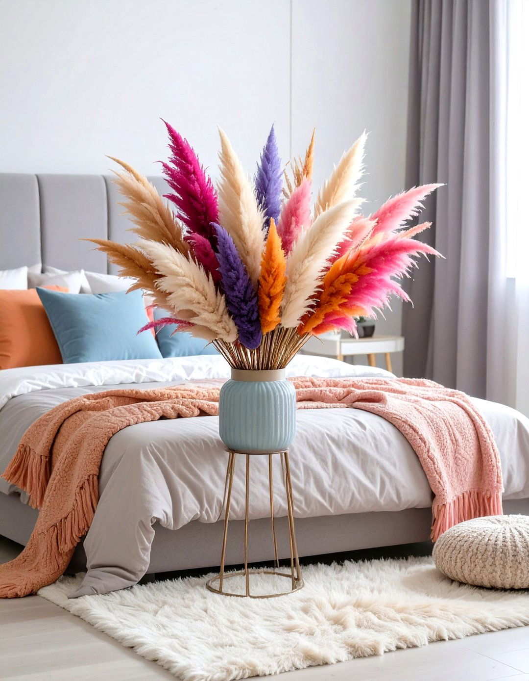 Colorful Dyed Pampas Variations - 24 Pampas Grass Decor Ideas