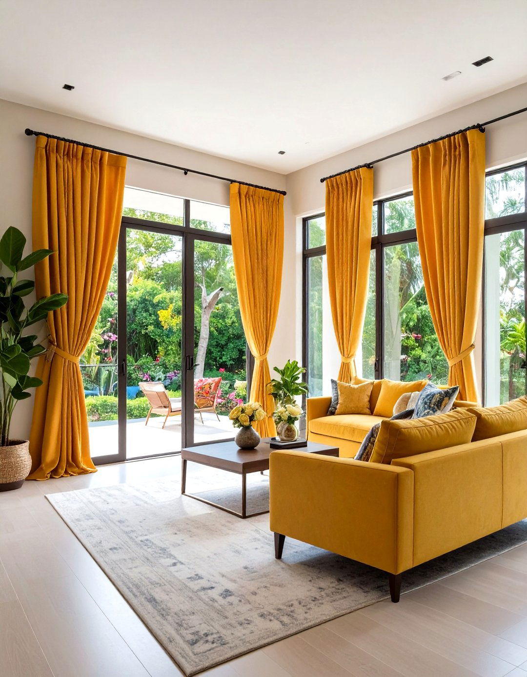 Colorful French Door Curtains for Bold Statements - 24 French Door Curtain Ideas