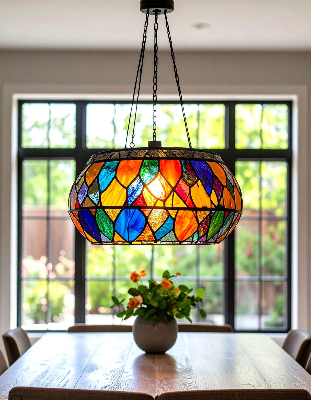Colorful Glass Artistry - 24 Dining Room Lighting Ideas
