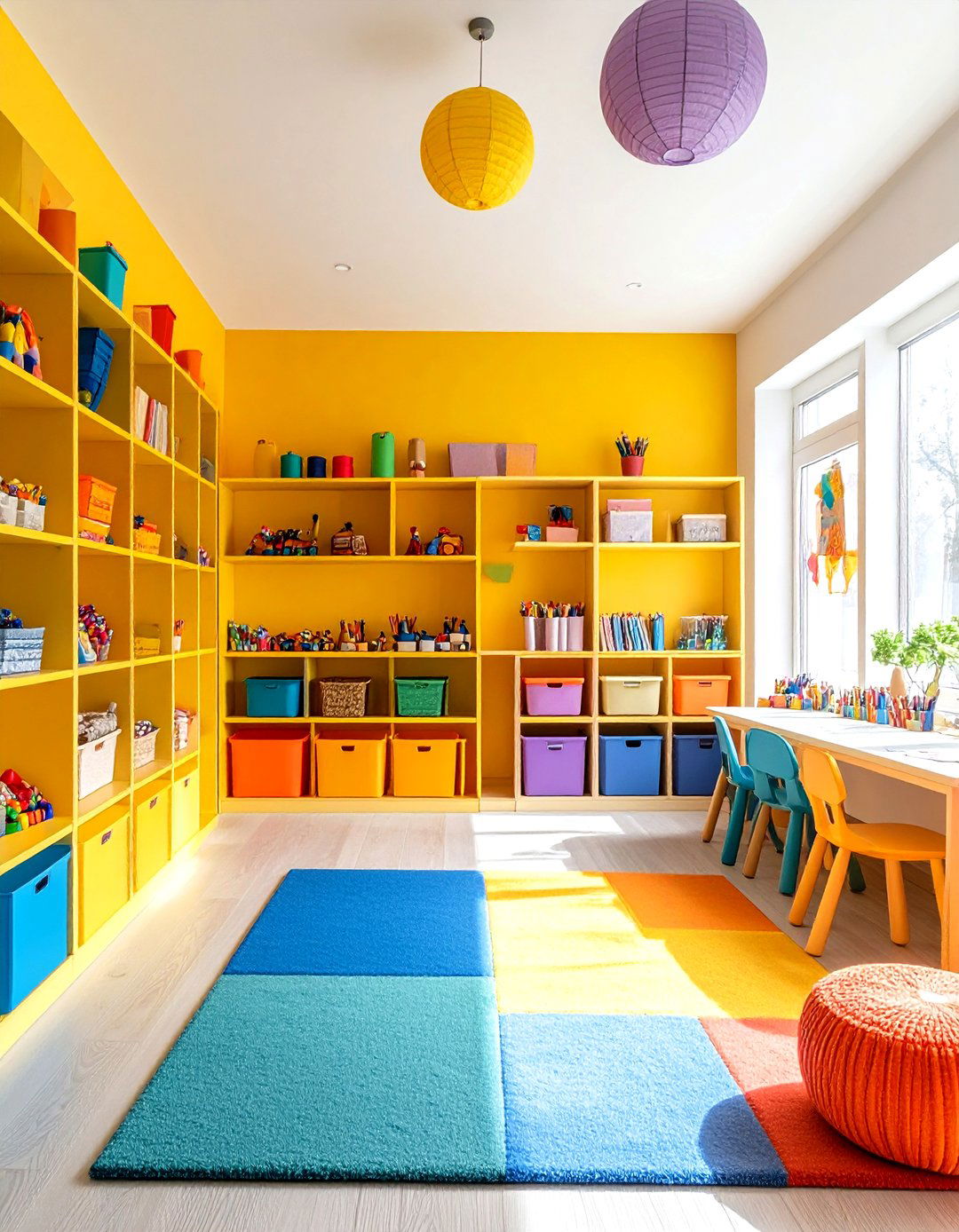 Colorful Kids Craft Corner - 24 Craft Room Ideas