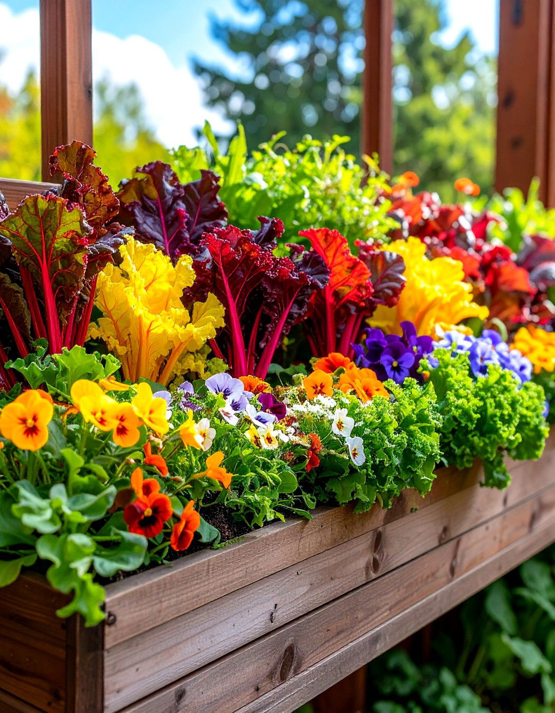 Colorful Swiss Chard Garden - 24 Fall Window Box Ideas