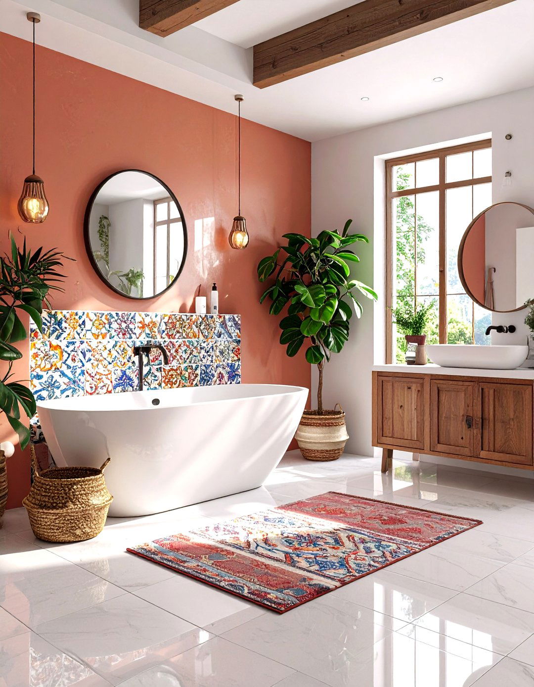 Colorful Tile Mosaic - 24 Small Powder Room Ideas