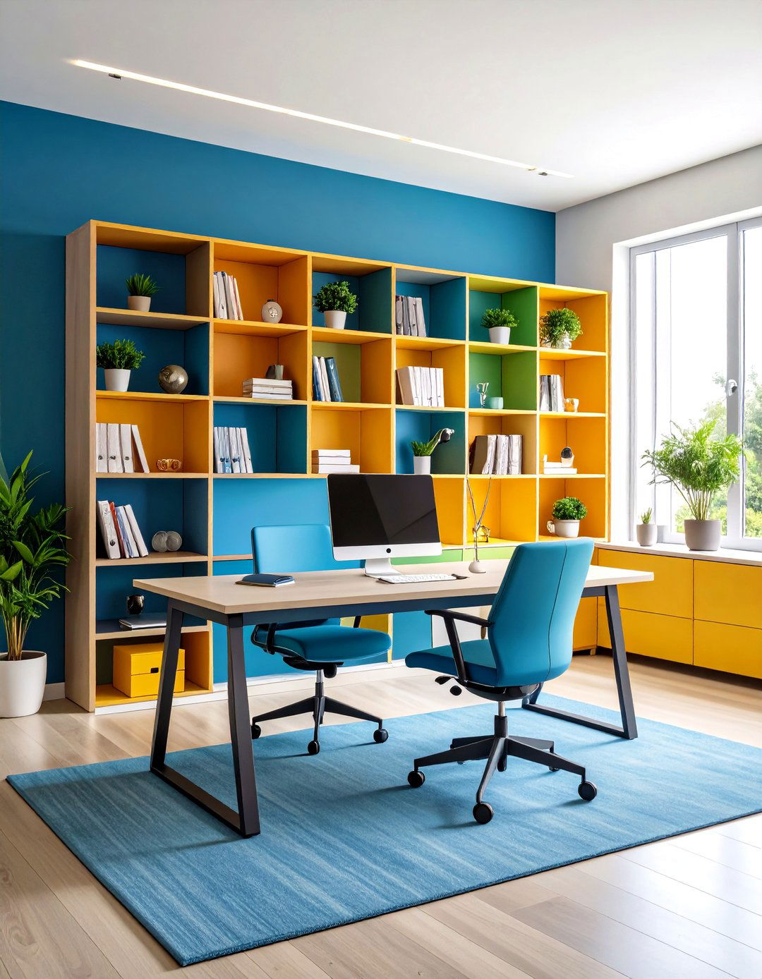 Combination Desk and Shelving Units - 24 Office Shelving Ideas
