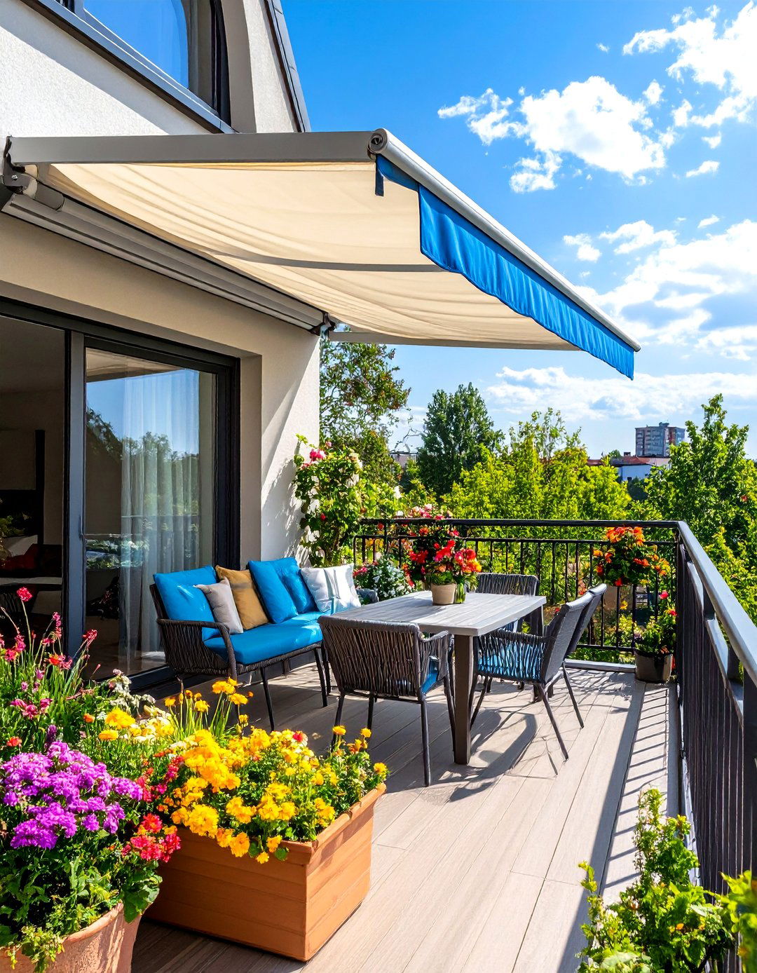 Combination Side and Overhead Shade Systems - 24 Balcony Shade Ideas