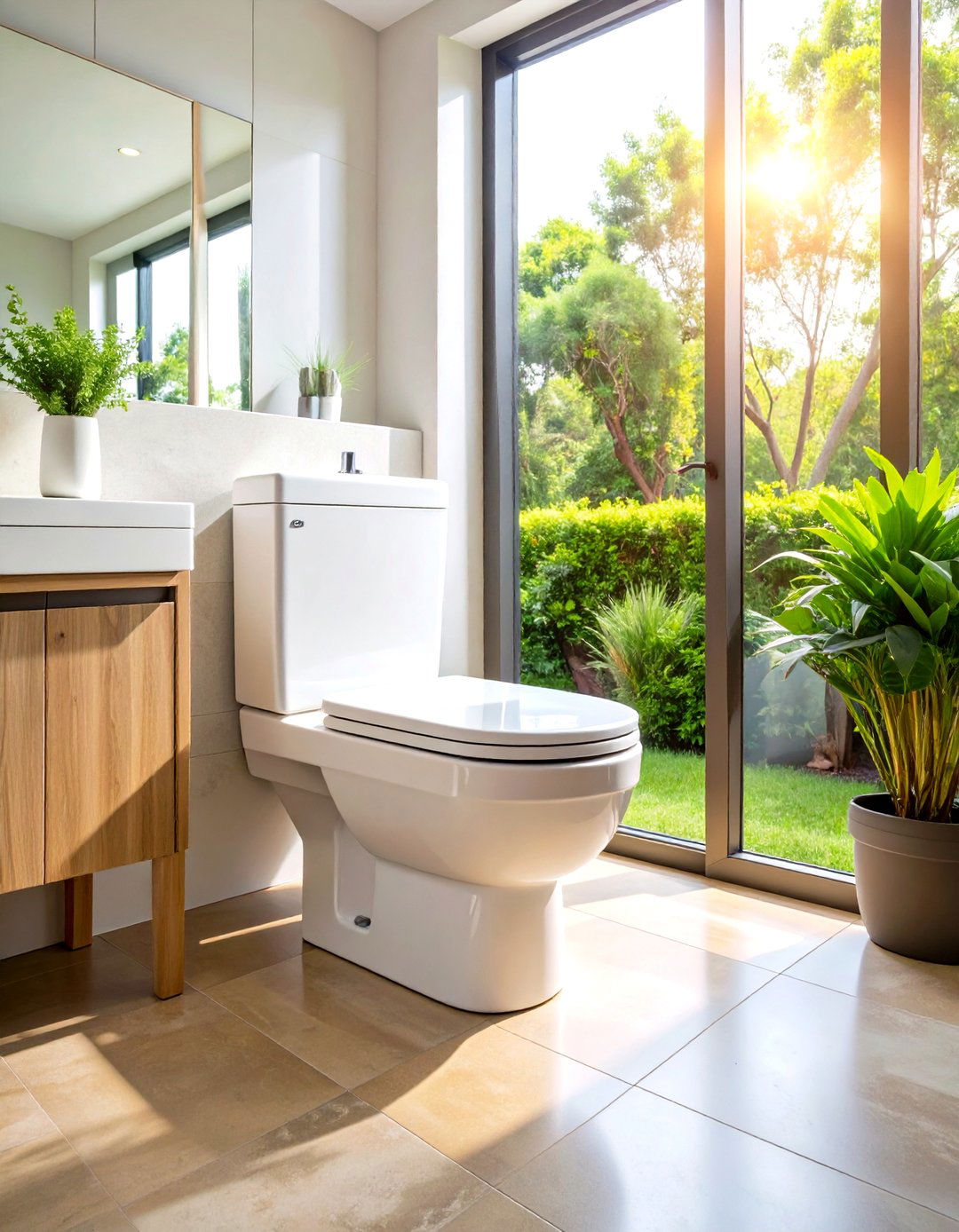 Comfort Height Toilet with Integrated Grab Bar System - 24 Handicap Bathroom Ideas