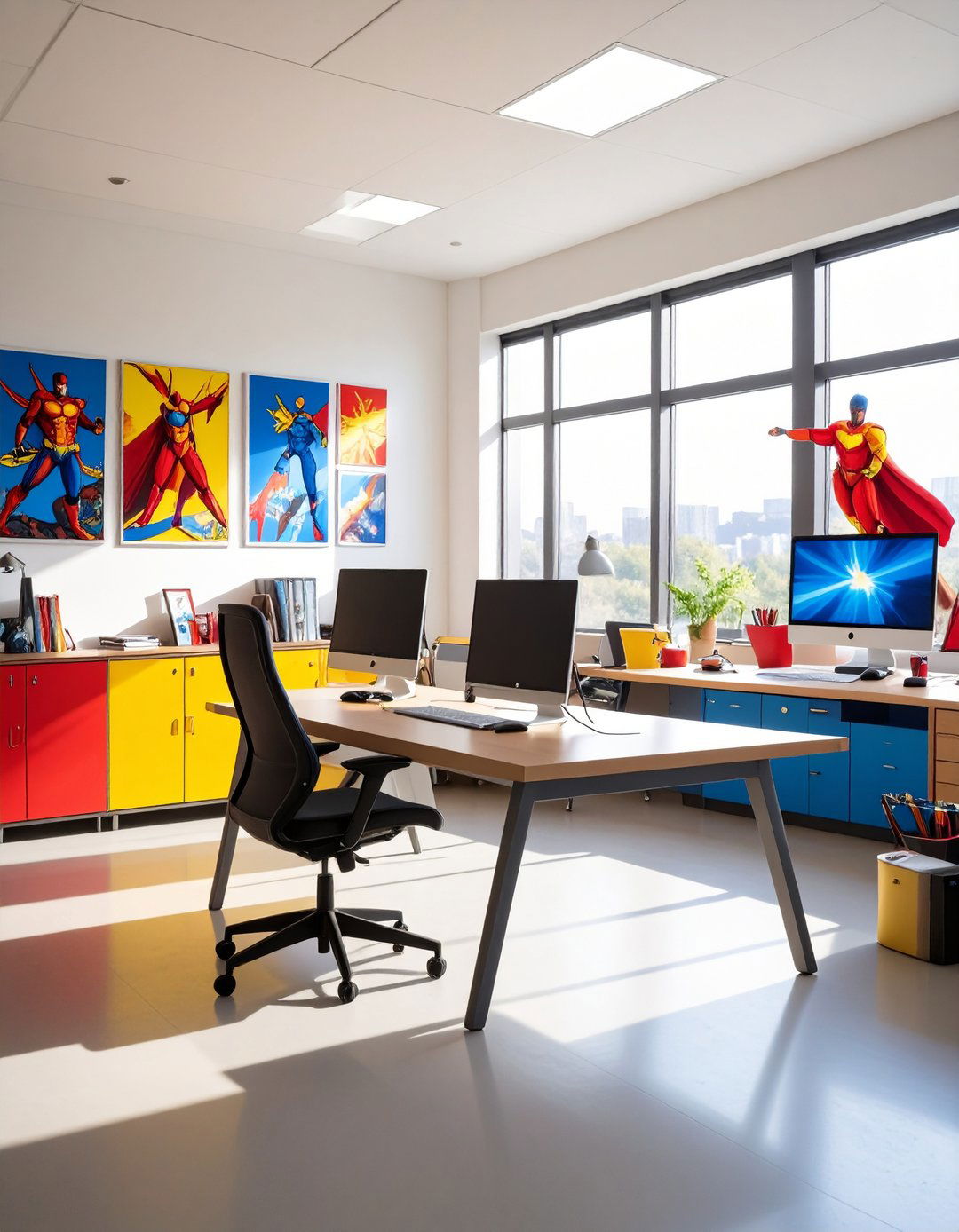 Comic Book and Superhero Office - 24 Man Cave Office Ideas