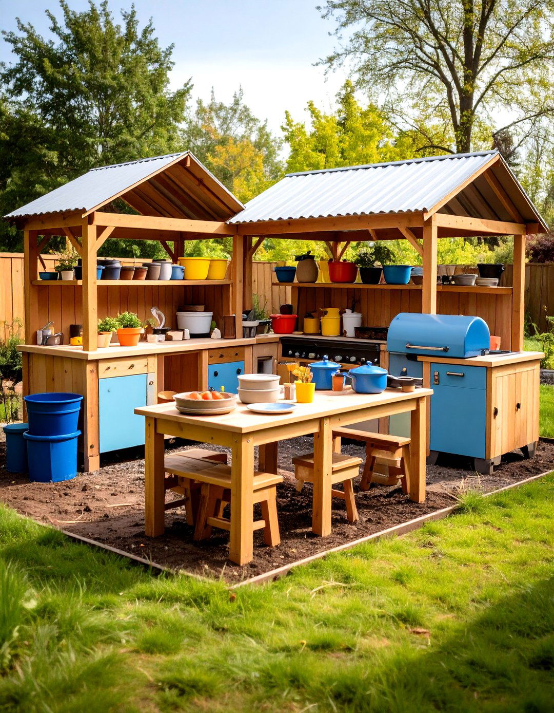Community Group Play Complex - 24 Mud Kitchen Ideas for Kids