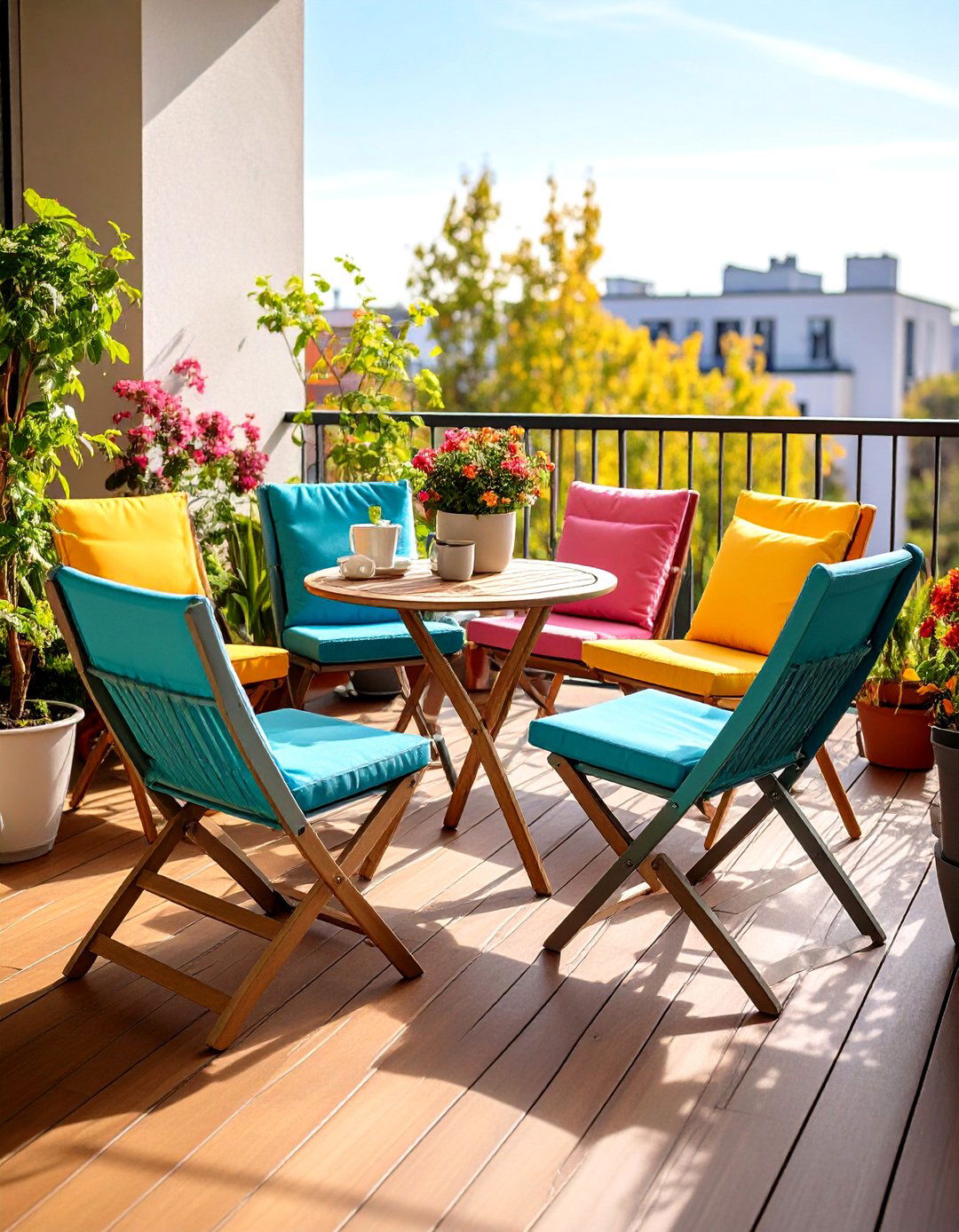 Compact Balcony Configuration - 24 Deck Furniture Ideas